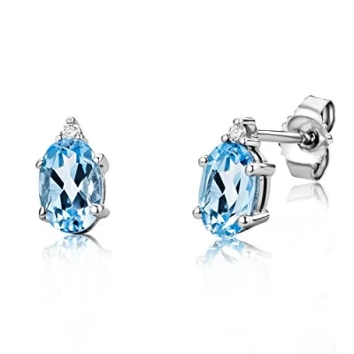 Imagen de Miore Pendientes de mujer oro blanco (9k) con 4 diamantes