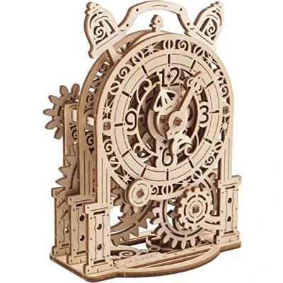 Imagen de UGEARS Reloj Despertador Vintage Rompecabezas 3D Kit de Modelo Madera para Adultos Construir Fabricación Escritorio Mecánico Juguete