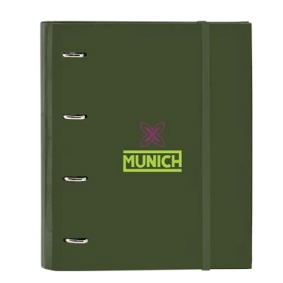 Imagen de Safta MUNICH BRIGHT KHAKI Carpeta 4 Anillas de 35 cm con 100 Hojas A4, Ideal para Niños Diferentes Edades, Cómoda y Versátil, Calidad Resistencia, 27x3.5x32 cm, Color Caqui