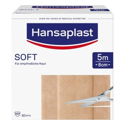 Imagen de Hansaplast Soft besonders hautfreundlich 5 m x 8 cm Rolle Pflaster, 1 pzas Esparadrapo