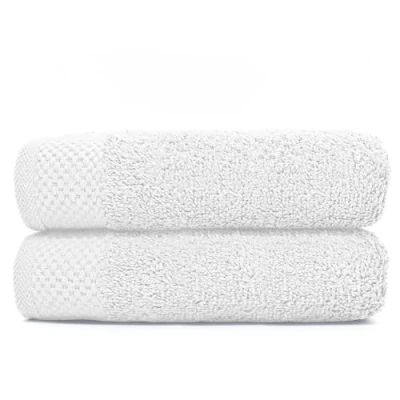 Imagen de HIPERMANTA Juego de Toallas (2 Bide 30x50) 100% Algodon. Suaves, Resistentes y Absorbentes. Hosteleria Hotel. Color Blanco