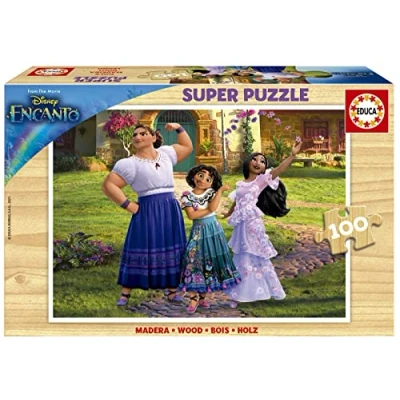 Imagen de Educa Encanto, Disney. Puzzle de Madera con 100 Piezas, a Partir 6 años. 2 Puzzles Infantil Ecológica Encanto Disney, Fabricado Materiales Eco Friendly (19199)