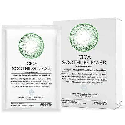 Imagen de #OOTD Cica Soothing Sheet Mask Máscara calmante de cica, ideal para pieles sensibles. Hidratación, alivio y cuidado vegano una piel suave renovada.