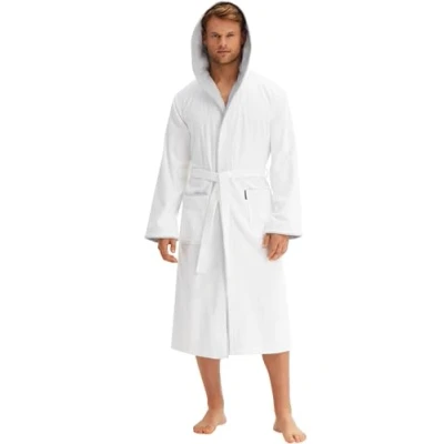 Imagen de Morgenstern Albornoz Hombre blanco con Capucha, Algodón Talla M,