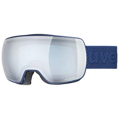 Imagen de uvex compact FM, gafas de esquí unisex, antidistorsión y antivaho, visibilidad sin distorsiones, navy matt/silver blue, one size