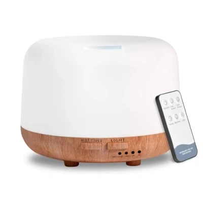 Imagen de Difusor de Aceite Esencial 300 ml, humidificador Aire Niebla fría con Control Remoto, Modo Ajustable y 7 Luces LED, Aroma para: Dormitorio, hogar