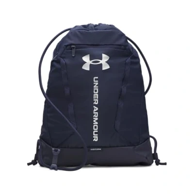 Imagen de Under Armour UA Hustle Sackpack Midnight Navy/Midnight Navy/Metallic Silver OSFM, Navy Metallic Silver, One Size