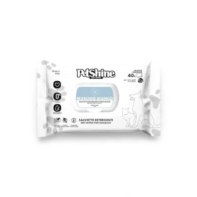 Imagen de PORRINI Toallitas Higiene para Perro y Gato, Musgo Blanco Aloe