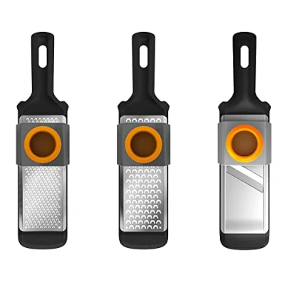 Imagen de Fiskars Juego de rebanador y rallador verduras, 3 piezas, Metal/plástico, Functional Form, 1014414