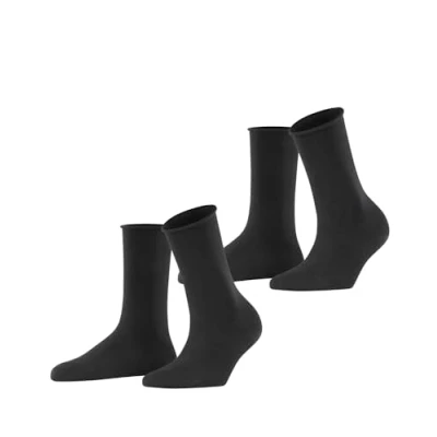 Imagen de ESPRIT Basic Pure 2 Pack W SO algodón unicolor pares, Calcetines Mujer, Negro (Black 3000), 35 38