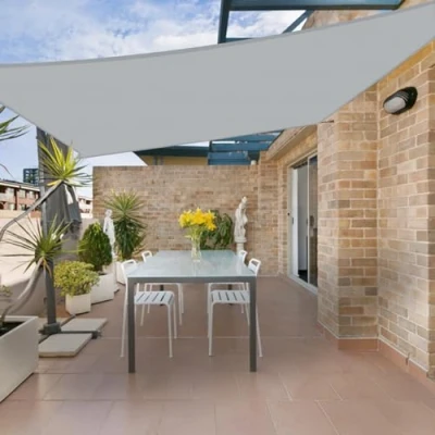 Imagen de HENG FENG Toldo Vela de Sombra Impermeable Rectangular 2x3m Poliéster Protección Rayos UV Resistente para Terraza Patio Exterior Jardín Color Gris