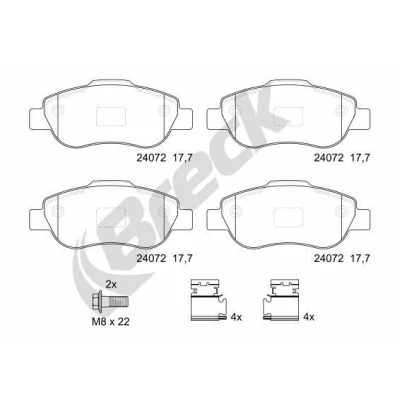 Imagen de BRECK 24072 00 702 Juego de pastillas freno FIAT: Panda II Hatchback