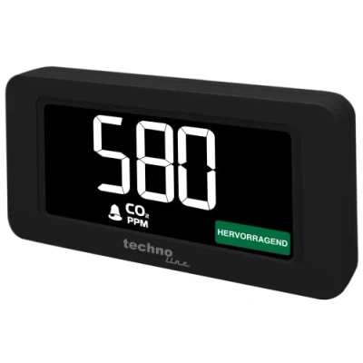 Imagen de Aparato de medición Co2 Technoline WL1022 con Pantalla a Color del Contenido (Rojo, Amarillo, Verde), Alarma Co2, recomendación ventilación