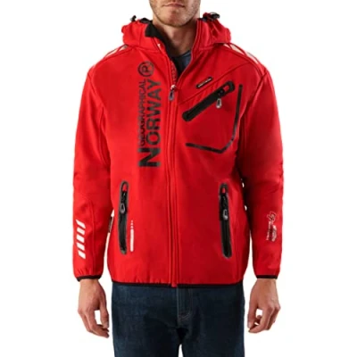 Imagen de Geographical Norway Chaqueta softshell de los hombres en el exterior Rainman Turbo Dry Capucha Negro, M…