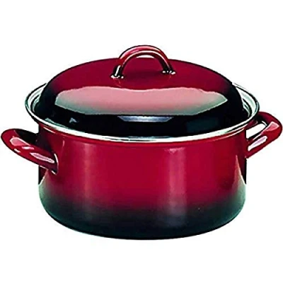 Imagen de IBILI Olla recta con tapa volcan, 28 cms, Acero esmaltado, Apto para induccion