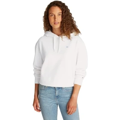 Imagen de Tommy Hilfiger Contrast FLAG Hoodie Sudadera, Mujer, Talla: XXS, Ecru