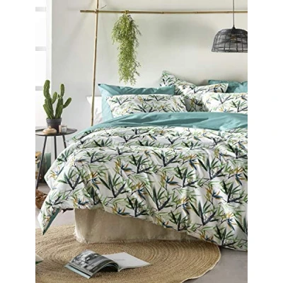 Imagen de de Witte Lietaer Salix Juego Funda edredón y Fundas Almohada, algodón, Color Blanco Verde, 200 x 220 cm