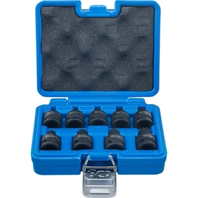 Imagen de BGS 5487 Juego de puntas vaso impacto entrada 12,5 mm (1/2&quot;) dentado múltiple interior (para XZN) M4 M16 9 piezas