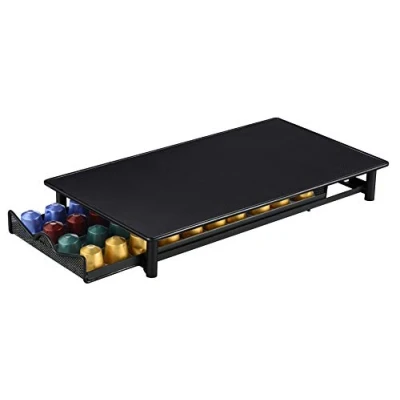 Imagen de EXZACT EXNP076 40 Cajón de almacenamiento compatible para cápsulas Nespresso Classic/Cajón café y soporte máquina 2 en 1 Nespresso, capacidad