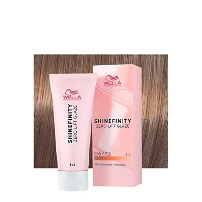 Imagen de Wella Shinefinity Caramel Chocolate 06/73 Rubio Oscuro Dorado Arena 60ml coloración demi permanente