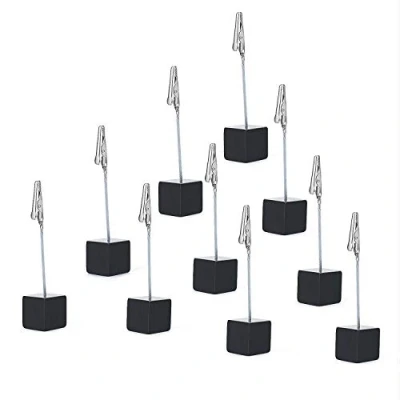 Imagen de Diealles Foto Titular Base Memo Clip de Papel Nota para el Memorándum la Oficina, Nombre Tabla Boda, Cuadros Demostración, etc 10pcs (Negro)