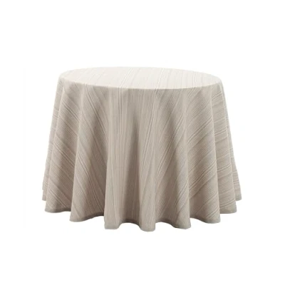 Imagen de Donegal Collections Falda Mesa Camilla Redonda 90 cm Riby Crudo Faldillas con Altura para 75 Tejido Ribete 50% Algodón Poliester, Fabricado 100% en España
