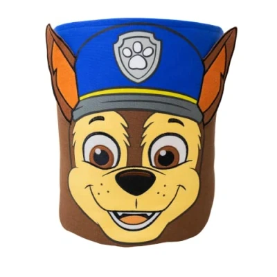 Imagen de Character World Canina de almacenamiento oficial la Patrulla Canina, diseño cabeza persecución, cesta lavandería, organizador para dormitorio infantil, sala juegos niños, 38 x 31
