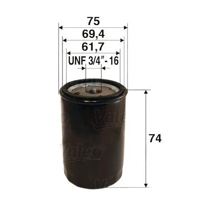 Imagen de VALEO 586077 Filtro de aceite UNF 3/4&quot; 16 enroscable CHRYSLER: VOYAGER 4, GRAND 5OYAGER 5, PT Cruiser Familiar, JEEP: WRANGLER 3, Cherokee III