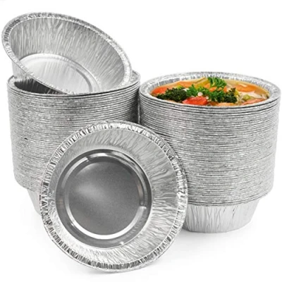 Imagen de MATANA 100 Bandejas Redondas Desechables de Aluminio 320ml
