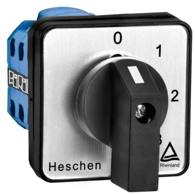 Imagen de Heschen Interruptor selector de levas giratorio universal, LW28 20/0123.3, 660V 20A, 4 posiciones, 3 Fases, 12 Terminales, CE
