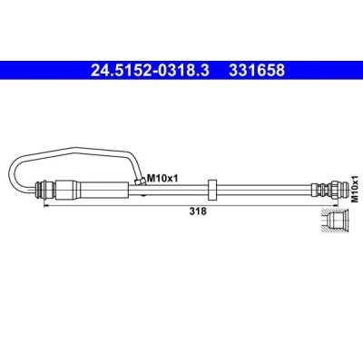 Imagen de ATE 24.5152 0318.3 Latiguillos de Freno 318 M10x1 AUDI: A4 B9 Avant