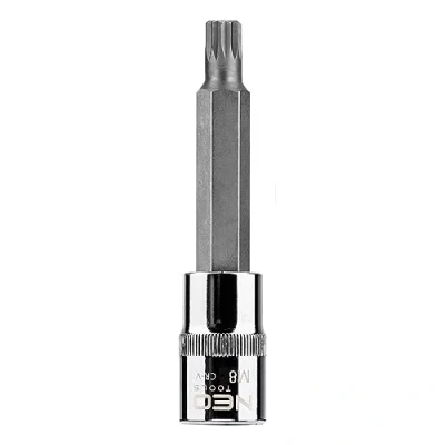 Imagen de NEO TOOLS 08 742 Piezas insertables de llave cubo 1/2 M8 Acero cromo vanadio, para herramientas Spline