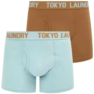 Imagen de Hillside 2 (2 Pack) Boxer Shorts Set in Thrush Brown/Forget Me Not Blue Tokyo Laundry M
