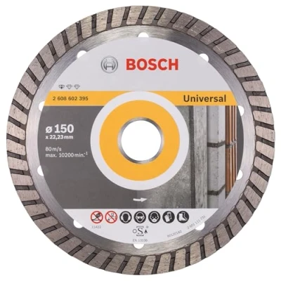 Imagen de Bosch Profesional Disco de corte diamante Estándar para Universal Turbo (piedra, 150 x 22.23 2.5 10 mm, accesorios amoladoras angulares)