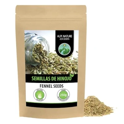 Imagen de semillas de hinojo (250g), entero, especia 100% natural, naturalmente sin aditivos, vegano