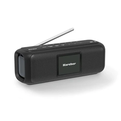 Imagen de Karcher Dab Go Altavoz portátil Bluetooth y Radio Digital Dab+ / FM con Pantalla a Color de 2,4 Pulgadas/Despertador/Sonido estéreo 5 W/USB C/batería, Negro