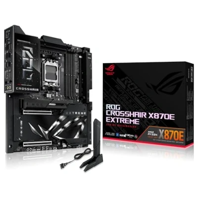 Imagen de ASUS ROG Crosshair X870E Extreme Placa Base AMD E ATX, 20+2+2 etapas de Potencia, DDR5, PCIe 5.0 Compatible con GPU próxima generación, Cinco M.2, Wi Fi 7, AI Advisor, LCD 5 Pulgadas