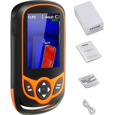 Imagen de VEVOR Cámara Térmica 256x192 Resolución IR Infrarroja de Bolsillo con WiFi, Frecuencia Actualización 25Hz, Pantalla Táctil 3,2&quot;, Visual 0,3 MP, Rango 20 550C, IP54