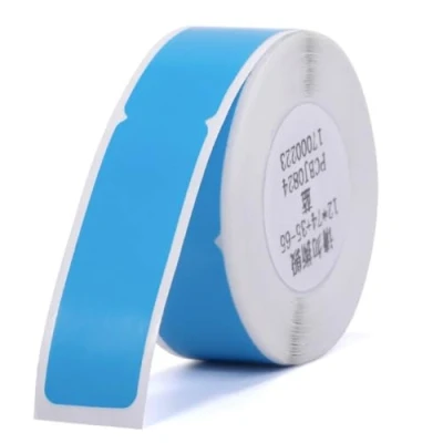 Imagen de NIIMBOT Etiquetas autoadhesivas para cables compatibles con D11 D110 D101 H1S, etiqueta térmica 12.5 * 109mm, 65pcs por rollo,Azul