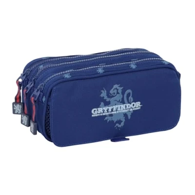 Imagen de Safta Harry Potter Captain Portatodo Triple Big, Estuche Infantil, Niño, Ideal para Niños en Edad Escolar, Cómodo y Versátil, Calidad Resistencia, 21.5x8x10 cm