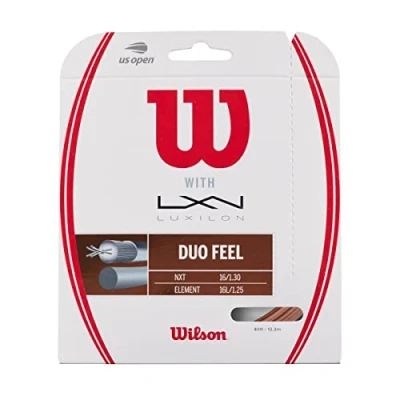Imagen de Wilson Duo, Cordaje De Tenis 12 2 M Híbrido Luxilon Unisex Adulto, Marrón (Brown),