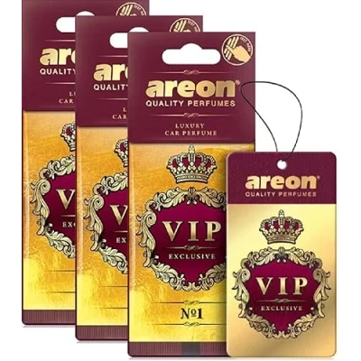 Imagen de AREON VIP Ambientador de cartón colgante para coche, hogar y oficina Perfume colonia primera calidad con fragancias naturales Aroma duradero, fresco lujoso Diseño elegante 1 unidad,
