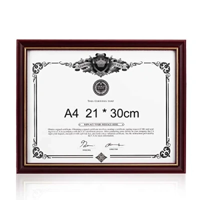 Imagen de GraduatePro Marco Titulo Universitario A4 Madera para Diplomas Documentos Foto Pared Sobremesa Colgar 21x30 cm
