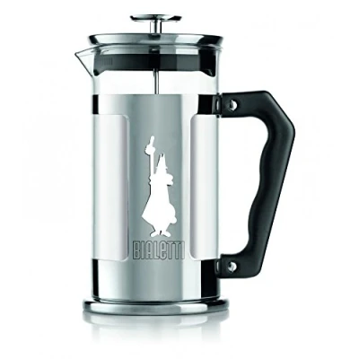 Imagen de Bialetti prensa de café Preziosa, filtro francesa para o té, cuerpo acero inoxidable y recipiente vidrio borosilicato, apto lavavajillas, 1 litro, 8 tazas