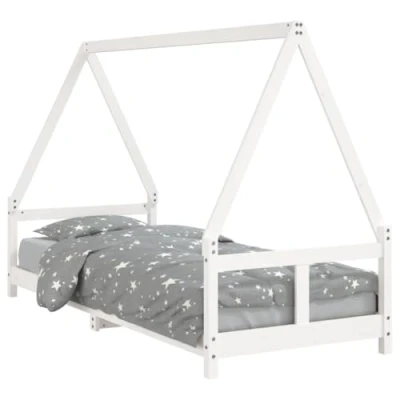 Imagen de vidaXL Estructura de Cama para niños Madera Pino Blanco 80x200 cm