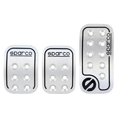 Imagen de SPARCO SPC OPC04060000 Juego de 3 pedales Racing color plata con logo en negro Universales, 150 ml