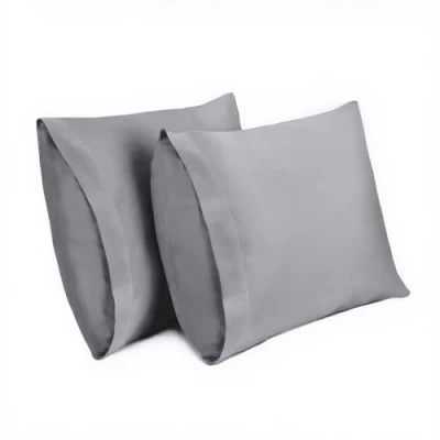 Imagen de Lirex 2 Paquetes Fundas de Almohada, 100% Algodón Transpirable Cubiertas para Almohada (50 x 50 cm, Gris Oscuro)