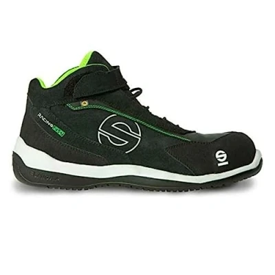 Imagen de Sparco Teamwork Scarpa Antinfortunistica Da Lavoro Alta per UOMO E Donna Racing EVO S3 SRC ESD, Botas de Seguridad y contra Incendios Unisex Adulto, Nero/Verde, 42 EU