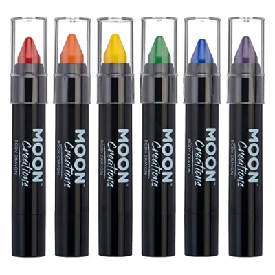 Imagen de Moon Creations Pintura facial en barra 3.2g resistente al sudor y agua Sin crueldad Para niños, adultos, disfraces, festivales, Halloween Colores del Orgullo Gay