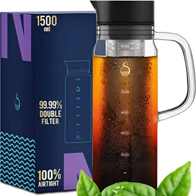 Imagen de SAMBANGAN Cold Brew Coffee Maker Cafetera Fria Iced Prepara café Frio o té Pot Bottle (1500ml)